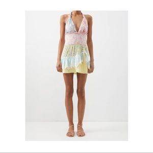 LoveShackFancy NWT New With Tags Cambria Halter Mini Dress Size Small Floral